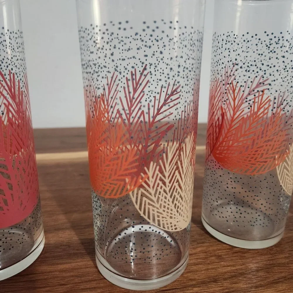 Fishs Eddy Tumbler Glasses Set of 4 Todd Oldham Charley Harper Undersea Coral